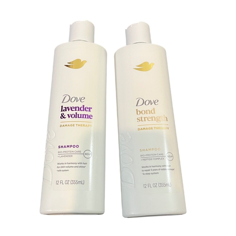 Dove Shampoo Set Unisex 12 fl oz White Lavender Volume & Bond Strength 2pk